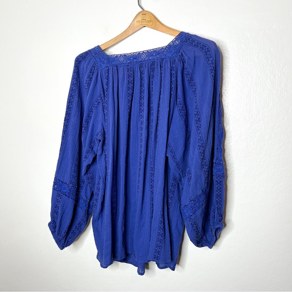 Anthropologie Blue Lace Blouse - Picture 7 of 7